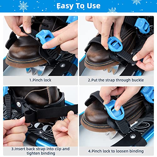 COMMOUDS LIGHTWEIGHT SNOW SHOES MEN WOMEN YOUTH KIDS - BLUE - Like New