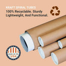 Cardboard Tubes with Caps 30"L x 2"W x 2"H Pack 50 Poster Tube B00BT33W2K - NEW - Brand New