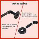 Industrial Curtain Rod, Black (Black, 48" to 86") - Brand New