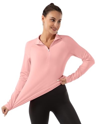 FKEEP WOMEN'S POLO SHIRTS LONG SLEEVE UPF 50+ SUN PROTECTION TENNIS GOLF - PINK - Brand New