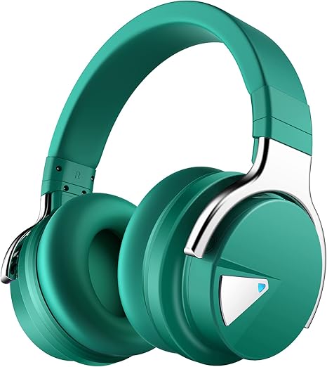 Silensys E7 Active Noise Cancelling Headphones Bluetooth Deep Bass - Green - Like New