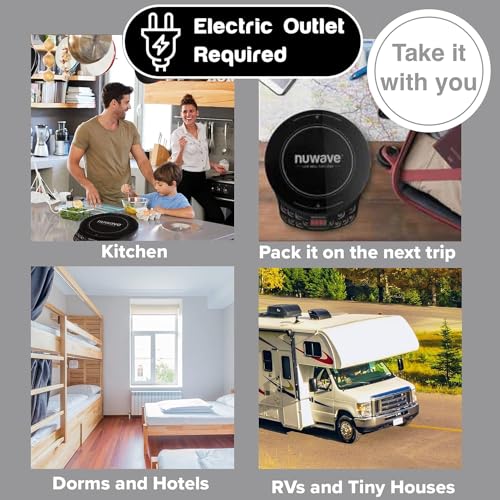 NUWAVE PIC FLEX COMPACT, PORTABLE POWERFUL INDUCTION COOKTOP 9" FRY PAN - BLACK - Like New