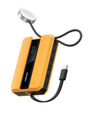 VEEKTOMX PD 30W Power Bank Fast Charging with Built-in USB C Cable - Yellow - Like New