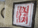 LEVI'S JACKET MENS FAUX LEATHER SHERPA LINED MOTO - SIZE: MEN M - BROWN - Like New