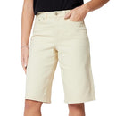 AMAZON ESSENTIALS WOMEN'S RELAXED-FIT MID-RISE LONG JEAN SHORTS - ECRU - Size 8 - Brand New