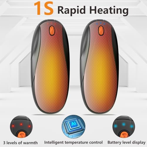 YUEGIT HAND WARMERS RECHARGEABLE 2 PACK, 14000MAH ELECTRIC HAND WARMERS - BLACK - Like New