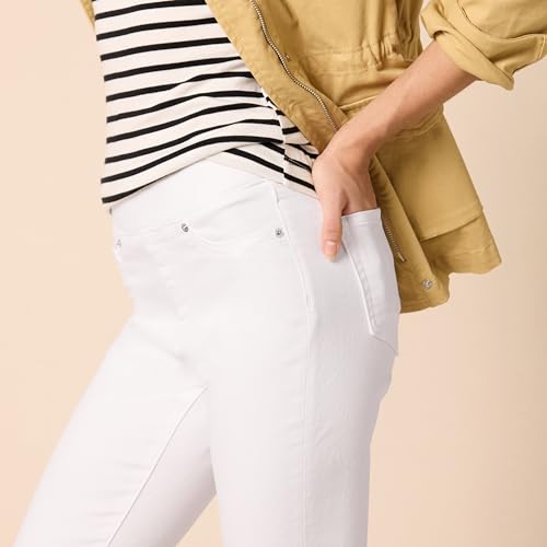 AMAZON ESSENTIALS WOMEN'S MID-RISE STRETCH PULL-ON JEGGING SIZE: WOMEN 16 WHITE - Brand New