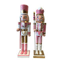 SANTAS WORKSHOP SANTA'S WORKSHOP INC 14" NUTCRACKER (SET OF 2) - PINK, GOLD - Like New