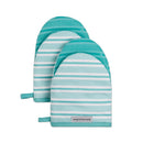 KITCHENAID ALBANY MINI OVEN MITT 2-SET SIZE: MEN 5.5"X8" WOMEN 5.5"X8" - AQUA - Brand New