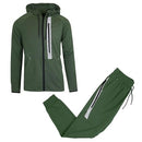 GALAXY BY HARVIC MODERN FIT FULL ZIP TECH FLEECE HOODIE, JOGGER 2P, MEN M, OLIVE - Like New