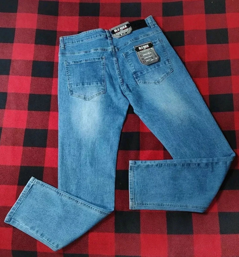 BLU ROCK STRETCH MEN’S DENIM FLEX JEANS - SIZE: MEN 30X31 - LIGHT BLUE - Brand New