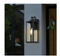 UIXE 2-LIGHT MATTE BLACK HARDWIRED OUTDOOR LANTERN SCONCE SEEDED GLASS - BLACK - Like New
