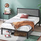 Zinus 14 Inch Platform Metal Bed Frame Upholstered Headboard Queen - BLACK - Like New