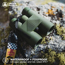 NOCS PROVISIONS PRO ISSUE 8X42 COMPACT FOGPROOF WATERPROOF BINOCULARS - GREEN - Like New