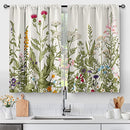 AIMEGO Kitchen Curains Spring Flower Botanical Vintage 36In 2 Panels - Floral - Like New