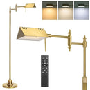 Dimmable Pharmacy Floor Lamp with Remote, 17W Gold LED Reading Floor Lamp - Like New