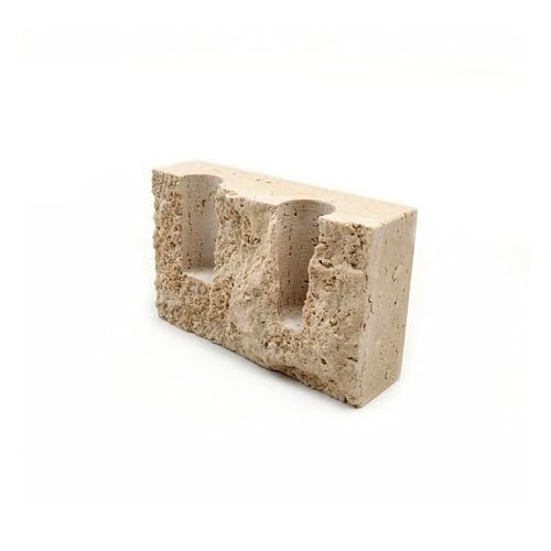 PHINILUX MARBLE TAPER CANDLE HOLDER,TRAVERTINE STONE 4.72"L X 1.38"W X 3.15"H - Like New