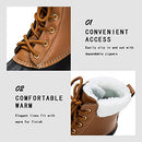 B07HN54NWG DKSUKO Women's Lace UP Two-Tone Snow Rain Duck Boots Size 8 Black - Like New