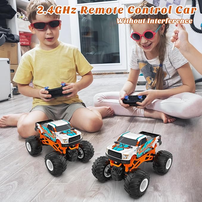 Kidcia 1:16 Scale RC Monster Truck 2.4GHz All Terrain Car - Orange - Like New