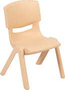 Flash Furniture Natural Plastic Stackable 10.5" Seat Height B08575LRTF - Green - Brand New