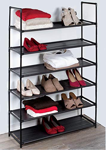 AMERICAN DREAM HOME GOODS ORGANIZER 6 TIER SHOE RACK 6940-BK - BLACK - Like New