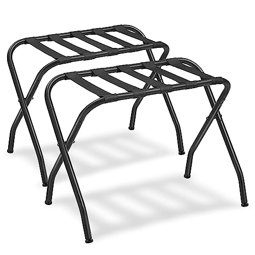 SONGMICS LUGGAGE RACK PACK OF 2 SUITCASE STAND URLR64B-2 - BLACK - Like New