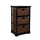 H2O Cabinet Side Table, 3-Tier Open with 3 Baskets , Black - Brand New