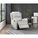 HOMELEGANCE LEXICON DURANT UUPHOLSTERED FAUX LEATHER & WOOD RECLINER - TAUPE - Like New
