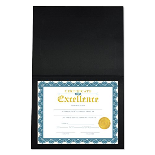 UNIVERSAL 8 IN. X 10 IN. A4 CERTIFICATE/DOCUMENT COVER (6/PACK) UNV76895 - BLACK - Brand New