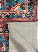 KATHY IRELAND HOME BRUSHED FLANNEL WASHABLE 5FT X 7FT RUNNERS RUG - VINTAGE RUBY - Like New
