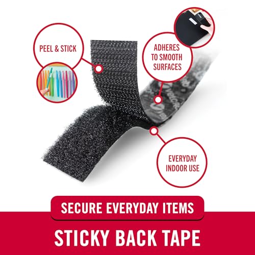 VELCRO BRAND VELCRO Brand 5 Ft x 3/4 In Tape Roll with Adhesive 90086 - BLACK - Brand New