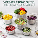 COOK WITH COLOR STAINLESS STEEL MIXING BOWLS WITH LIDS 12 PIECES - SAGE - Like New
