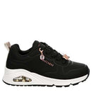 SKETCHERS GIRLS LITTLE-BIG KID UNO SNEAKER - SIZE: YOUTH 13.5 - BLACK - Like New