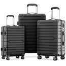 GENERIC 3 PIECE HARDSIDE LUGGAGE SET WITH SPINNER WHEELS (20"/24"/28") - BLACK - Like New