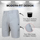BLUE ROCK MEN’S 6-POCKET ALL MOTION STRETCH UTILITY SHORTS - SIZE: MEN 38 - GRAY - Brand New