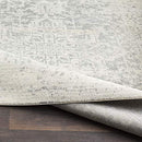 WorldWeavers Area Rug, 7'10" Round, Charcoal, Light Gray, Beige - Like New