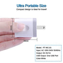 HOPEPOW USB Plug Wall Adapter iPhone 1A/5V Single Port Phone Wall - 3 Pack White - Brand New