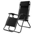 CARAVAN SPORTS ZERO GRAVITY OUTDOOR FOLDING PATIO RECLINER CHAIR - BLACK - Like New