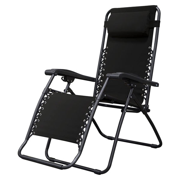 CARAVAN SPORTS ZERO GRAVITY OUTDOOR FOLDING PATIO RECLINER CHAIR - BLACK - Like New