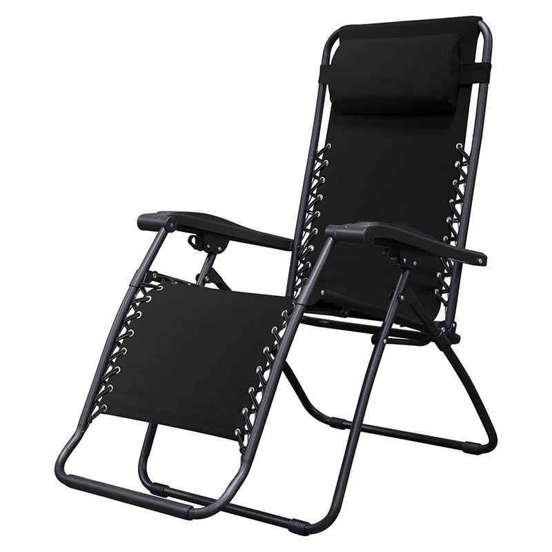 CARAVAN SPORTS ZERO GRAVITY OUTDOOR FOLDING PATIO RECLINER CHAIR - BLACK - Like New