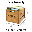 VICTROLA WOODEN CRATE - TABLE TOP ALBUM HOLDER AND ORGANIZER, VA-20 - WOOD Like New