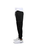 BLUE ICE HEAVYWEIGHT FLEECE-LINED CARGO JOGGER SWEATPANTS, SIZE: MEN 2XL - BLACK - Brand New