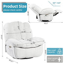 DYHOME RECLINER CHAIR WIDE ROCKER CHAIR MASSAGE HEAT 270°SWIVEL - WHITE - Like New