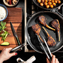 HEXCLAD 14 INCH HYBRID NONSTICK FRYING PAN STAY-COOL HANDLE ALL COOKTOPS SILVER - Like New