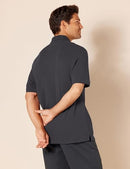 AMAZON ESSENTIALS MEN'S REGULAR-FIT COTTON PIQUE POLO SHIRT SIZE: MEN L -BLACK - Like New