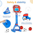 FLMAQE TODDLER BASKETBALL HOOP SWIMMING POOL BASKETBALL & SOCCER GOAL - RED - Like New