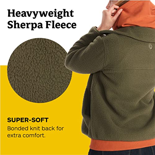 MARMOT WOMEN'S AROS BUTTON-UP JACKET - FLEECE WITH RETRO STYLE - S - NORI - Brand New