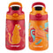 CONTIGO AUBREY KIDS WATER BOTTLE SILICONE STRAW LID 14 OZ 2 PACK ORANGE/CHERRY - Brand New