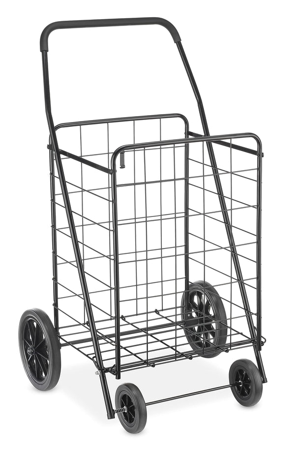 WHITMOR EXTRA LARGE UTILITY FOLDABLE SHOPPING CART WHEELS 100 LB - BLACK - Like New