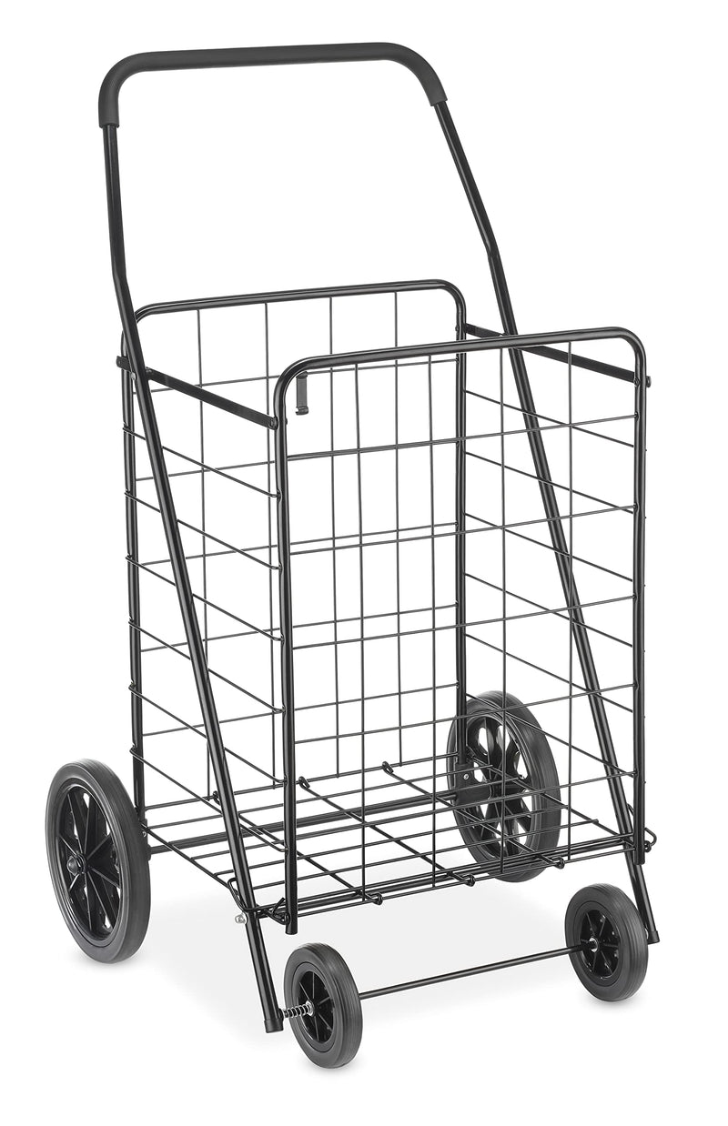 WHITMOR EXTRA LARGE UTILITY FOLDABLE SHOPPING CART WHEELS 100 LB - BLACK - Like New